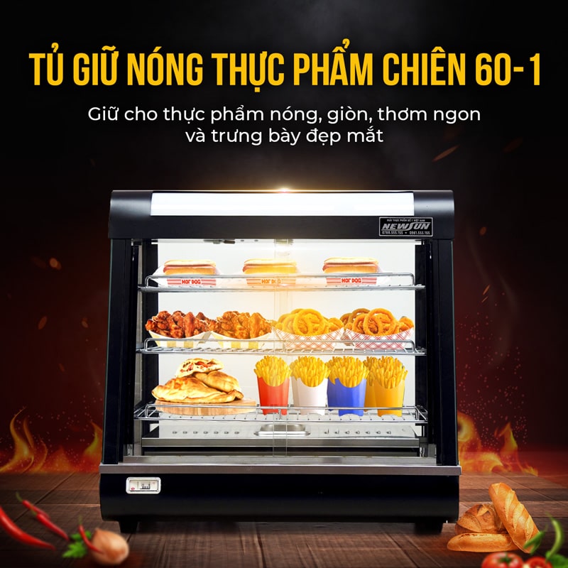 Tủ giữ nóng thức ăn kính phẳng NS 60-1