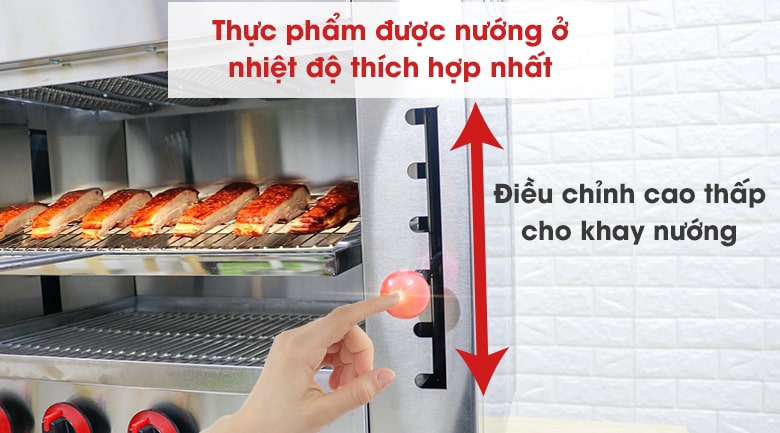 Thao tác nâng/hạ vỉ nướng