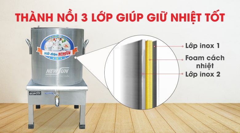 Thành nồi dày dặn, giữ nhiệt tốt