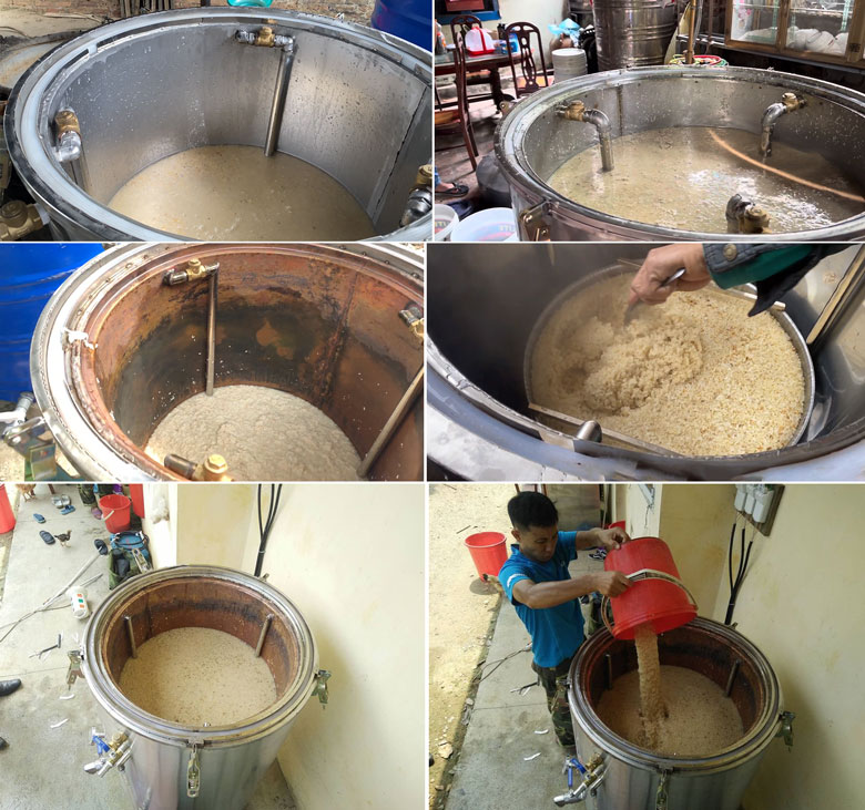 Hình ảnh thực tế chưng cất rượu bằng nồi nấu rượu NEWSUN Hình ảnh thực tế chưng cất rượu bằng nồi nấu rượu NEWSUN