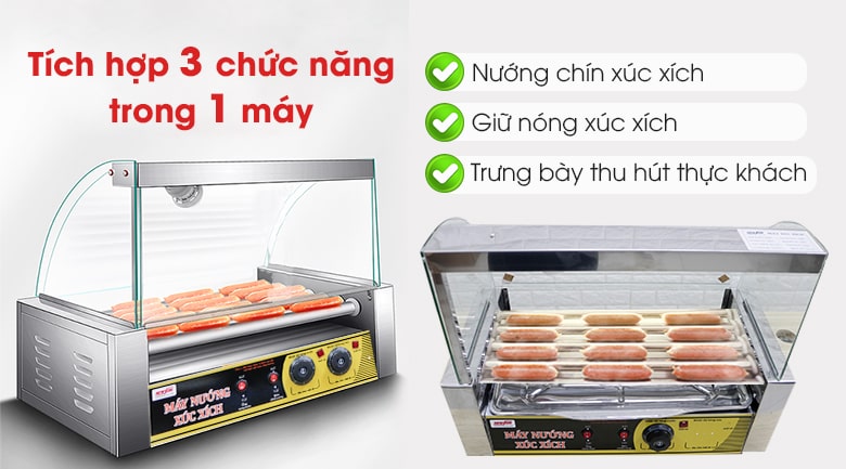 Tích hợp 3 trong 1: nướng, giữ nóng và trưng bày Tích hợp 3 trong 1: nướng, giữ nóng và trưng bày