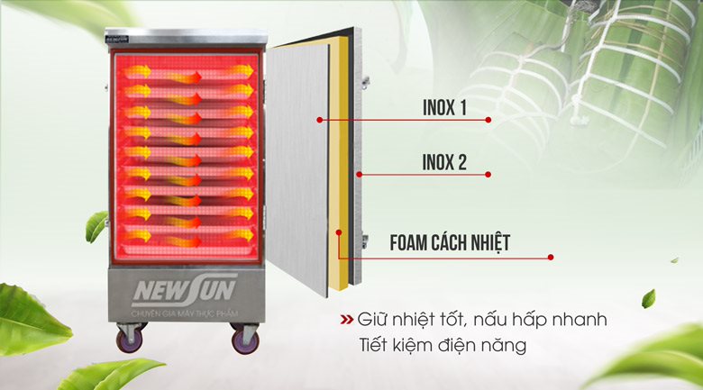 Thành tủ thiết kế 3 lớp dày dặn, cách nhiệt hiệu quả tối ưu
