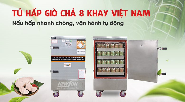 Tủ hấp giò chả 8 khay (48kg/mẻ)