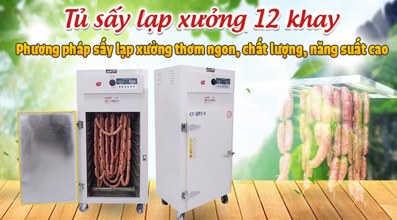 Hình ảnh tủ sấy lạp xưởng 12 khay Hình ảnh tủ sấy lạp xưởng 12 khay