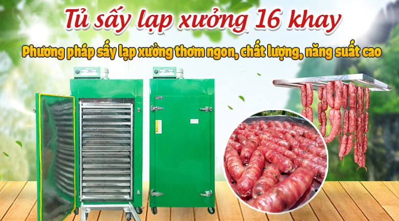 Hình ảnh tủ sấy lạp xưởng 16 khay Hình ảnh tủ sấy lạp xưởng 16 khay