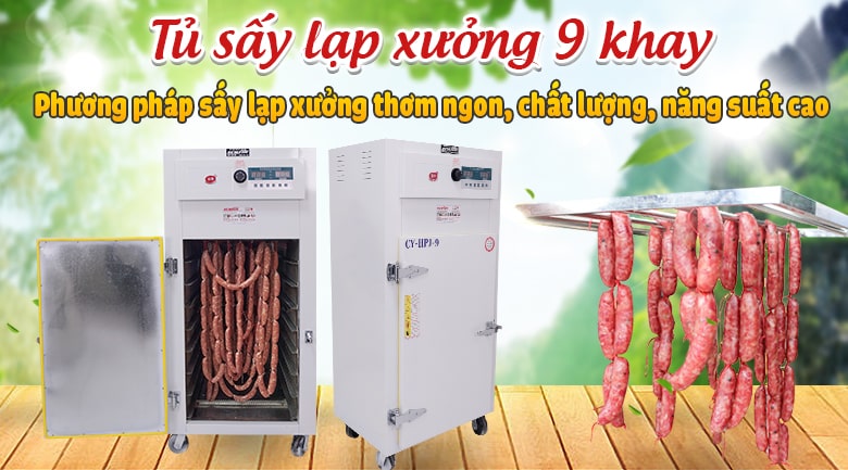Tủ sấy lạp xưởng 9 khay 