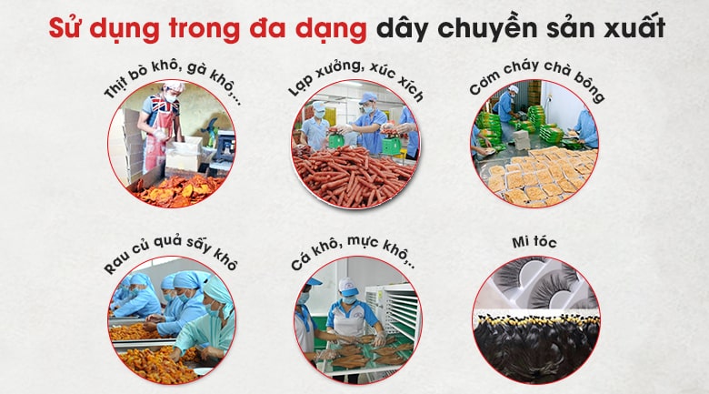 Tủ sấy lạp xưởng được ứng dụng trong nhiều dây chuyền sản xuất Tủ sấy lạp xưởng được ứng dụng trong nhiều dây chuyền sản xuất