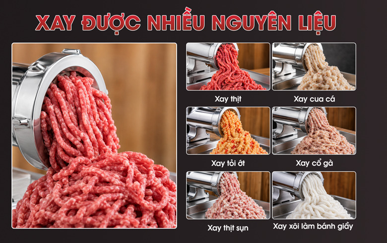 Xay đa dạng các loại nguyên liệu