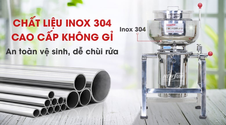 máy được làm 100% từ chất liệu inox 304