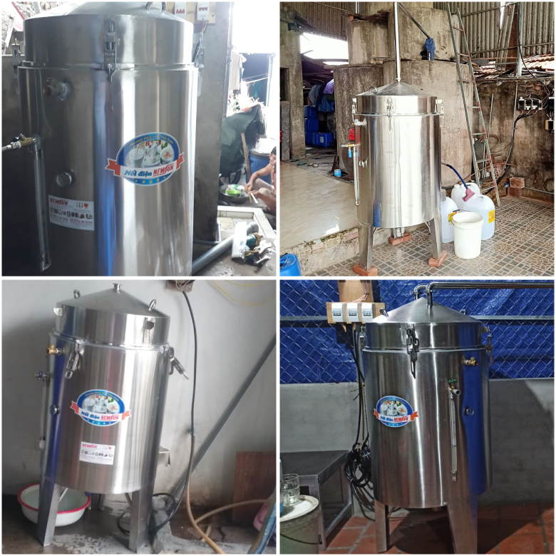 Khách hàng sử dụng nồi nấu rượu bằng điện Khách hàng sử dụng nồi nấu rượu bằng điện