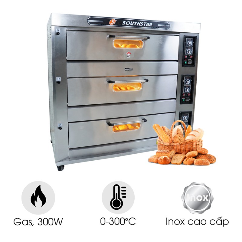 Lò nướng bánh ngọt dùng gas 3 tầng 9 khay Southstar YXY-90A