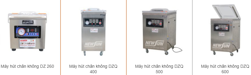 Các model máy hút chân không 1 buồng NEWSUN Các model máy hút chân không 1 buồng NEWSUN