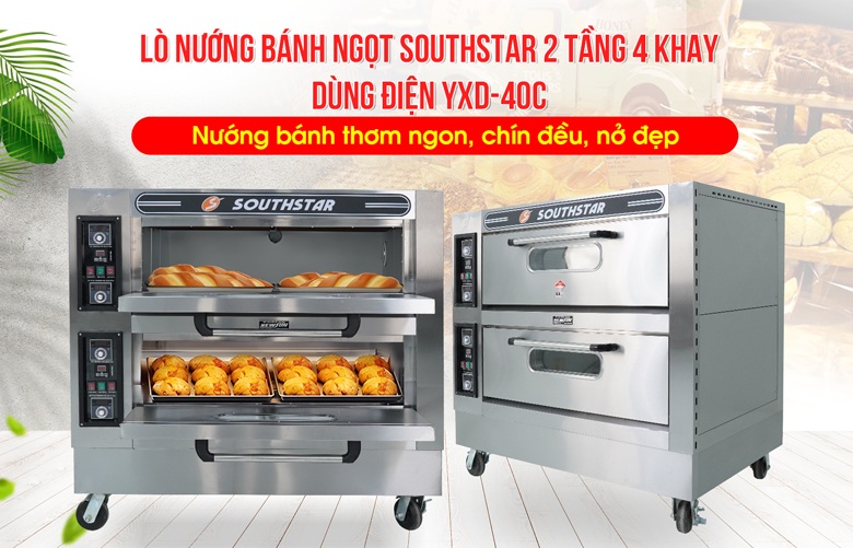 Lò nướng bánh ngọt dùng điện 2 tầng 4 khay Southstar YXD-40C