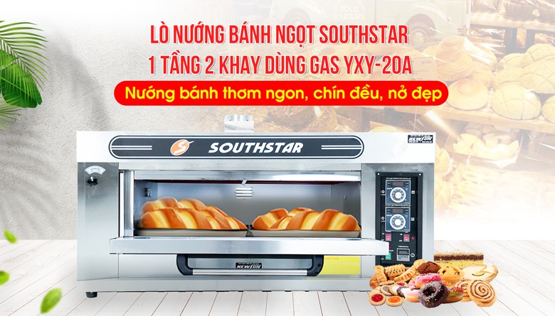 Lò nướng bánh ngọt dùng gas 1 tầng 2 khay Southstar