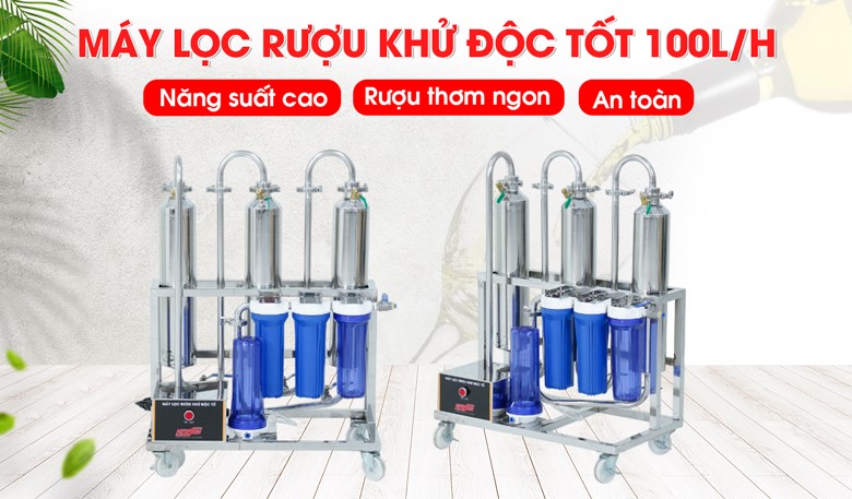 Máy lọc rượu khử độc tố 100l/h