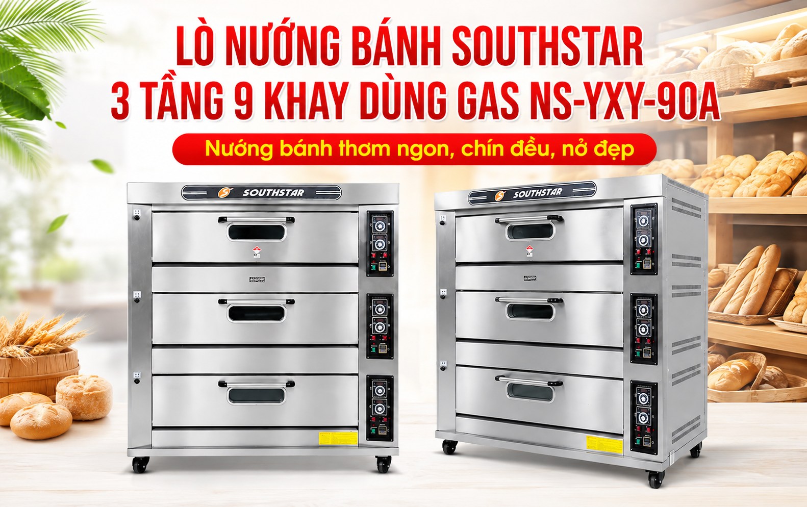 Lò nướng bánh ngọt dùng gas 3 tầng 9 khay Southstar YXY-90A