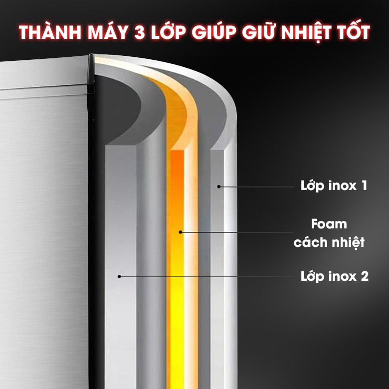 Thiết kế thân máy dày dặn, cách nhiệt giúp giữ nhiệt tốt