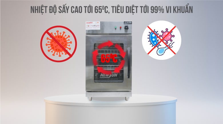 Nhiệt độ sấy cao kết hợp với công nghệ Ozone 
