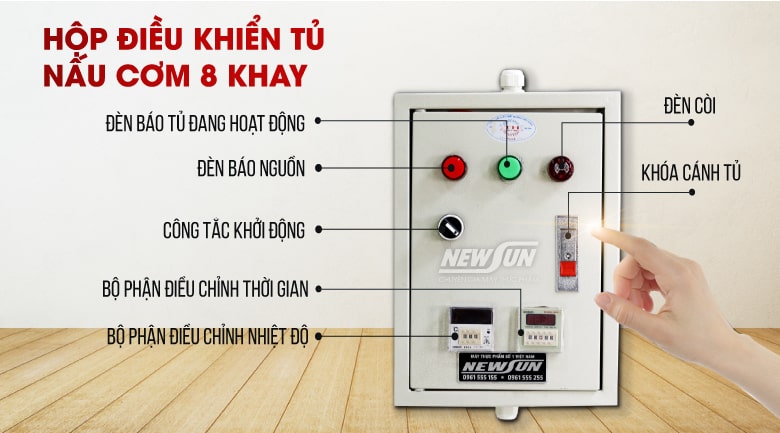 Hệ điều khiển tủ nấu cơm 8 khay dùng điện Việt Nam