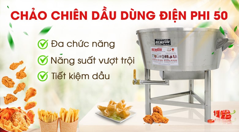 Chảo chiên dầu dùng điện phi 60