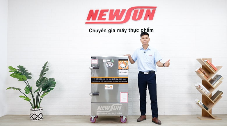 Tủ nấu cơm Việt Nam 8 khay dùng điện NEWSUN