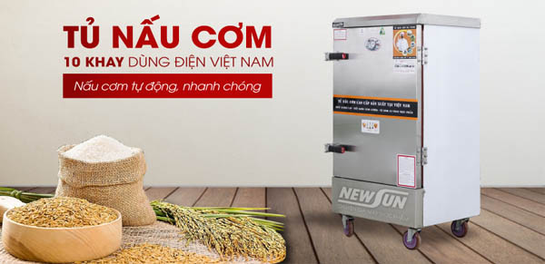 Tủ nấu cơm Việt Nam 10 khay dùng điện phù hợp với đơn vị nào?