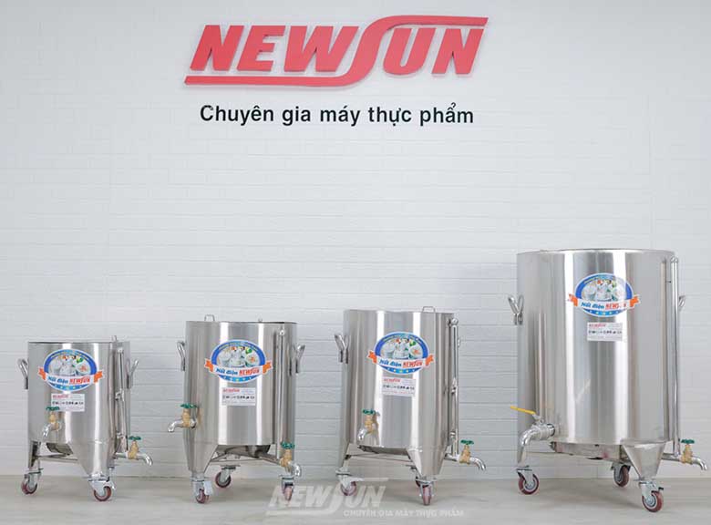 Các dung tích nồi nấu cháo công nghiệp NEWSUN