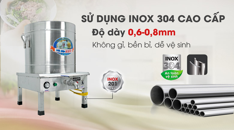 Chất liệu inox cao cấp, bền bỉ Chất liệu inox cao cấp, bền bỉ