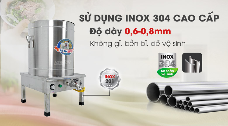 Chất liệu inox cao cấp, bền bỉ Chất liệu inox cao cấp, bền bỉ