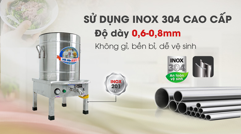 Chất liệu inox cao cấp, bền bỉ