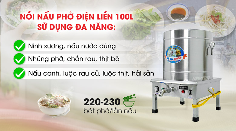 Ứng dụng của nồi phở điện liền 100 lít Ứng dụng của nồi phở điện liền 100 lít