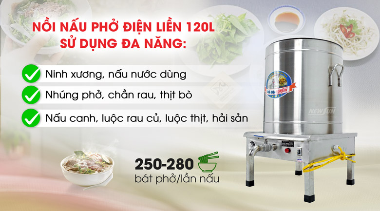 Ứng dụng của nồi phở điện liền 120 lít Ứng dụng của nồi phở điện liền 120 lít
