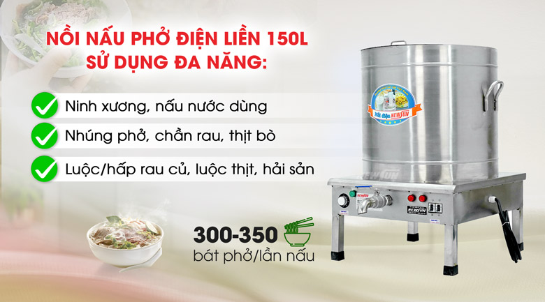 Ứng dụng của nồi phở điện liền 150 lít Ứng dụng của nồi phở điện liền 150 lít