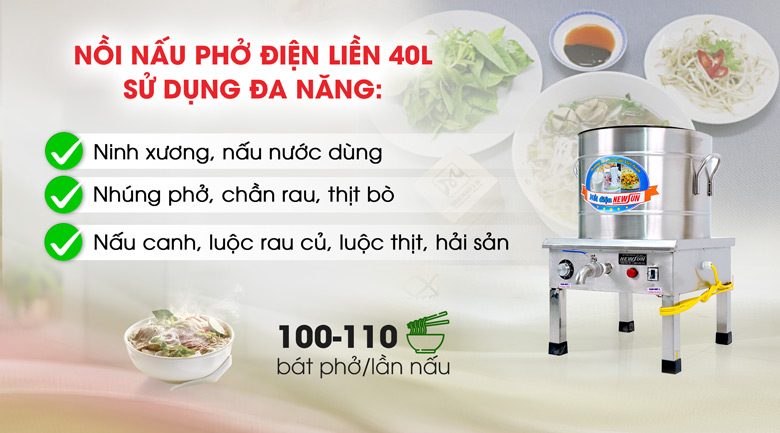 Ứng dụng của nồi phở điện liền 40 lít Ứng dụng của nồi phở điện liền 40 lít