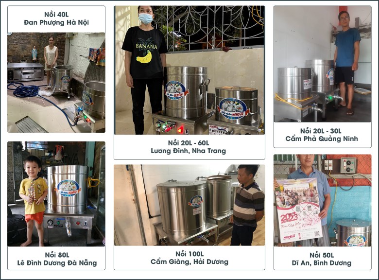 Khách hàng sử dụng nồi nấu phở điện liền NEWSUN
