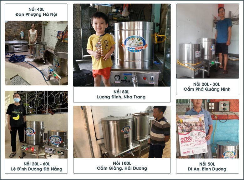 Khách hàng sử dụng nồi nấu phở điện liền NEWSUN