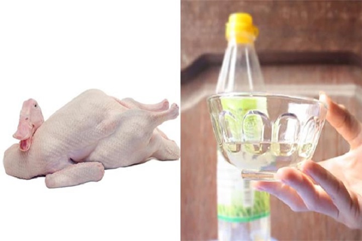 Vặt lông vịt thủ công với giấm hoặc rượu trắng