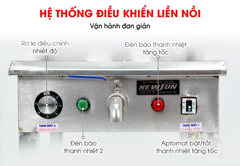 Hệ thống điều khiển liền nồi tiện dụng
