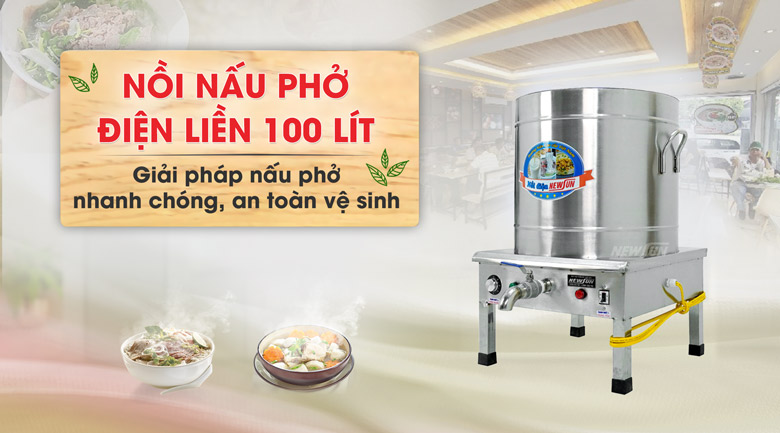 Nồi nấu phở điện liền 100 lít NEWSUN Nồi nấu phở điện liền 100 lít NEWSUN
