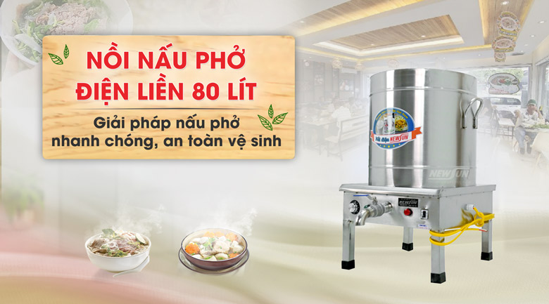 Nồi nấu phở điện liền 80 lít NEWSUN