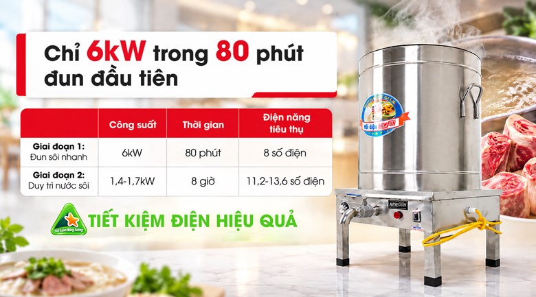 Nồi nấu phở tiết kiệm điện