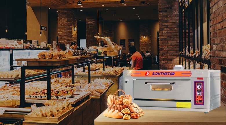 Lò nướng bánh ngọt 1 tầng 2 khay dùng gas
