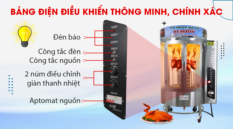 Bảng điều khiển hiện đại, cài đặt được nhiệt độ