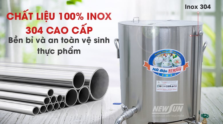 Chất liệu inox 304 bền bỉ và an toàn vệ sinh Chất liệu inox 304 bền bỉ và an toàn vệ sinh