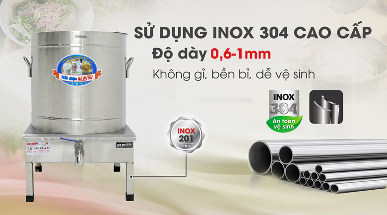 Chất liệu inox cao cấp, bền bỉ Chất liệu inox cao cấp, bền bỉ