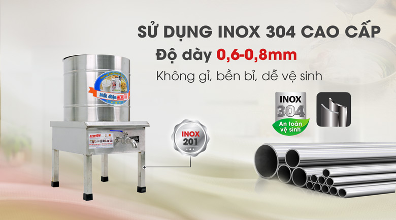 Chất liệu inox cao cấp, bền bỉ Chất liệu inox cao cấp, bền bỉ