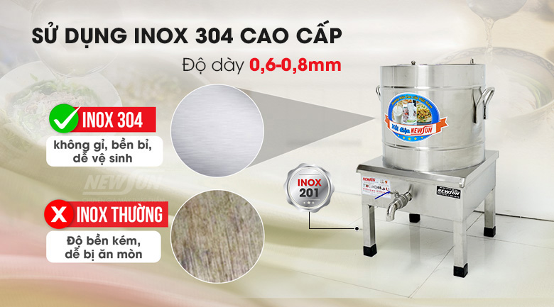 Chất liệu inox cao cấp, bền bỉ