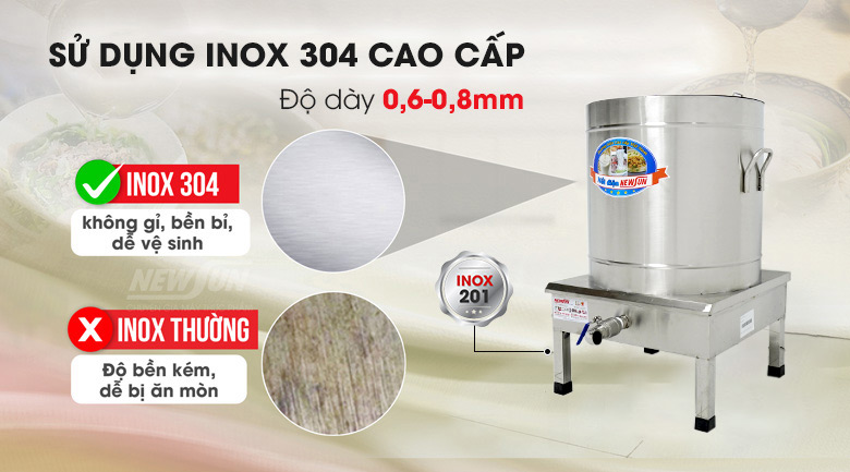 Chất liệu inox cao cấp, bền bỉ Chất liệu inox cao cấp, bền bỉ