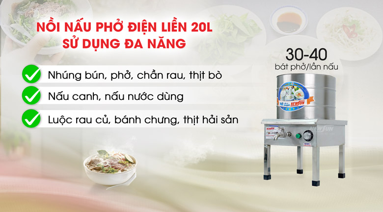 Ứng dụng của nồi phở điện liền 20 lít Ứng dụng của nồi phở điện liền 20 lít