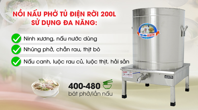 Ứng dụng của nồi phở điện rời 200 lít Ứng dụng của nồi phở điện rời 200 lít